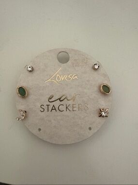 Lovisa Green Stone and Crystal Ear Stacker Set